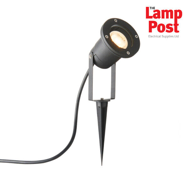 Saxby Polgu10 Opaz Mv Outdoor Wall Garden Spike Light Spotlight Black