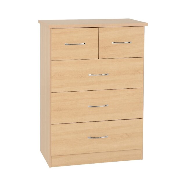Sonoma Oak Effect 3+2 Drawer Nevada Chest Of Drawers Bedroom Furniture