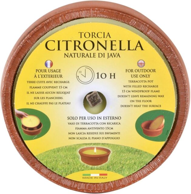 Citronella Candle Fly Deterrent Large Terracotta Pot Garden Outdoor 10