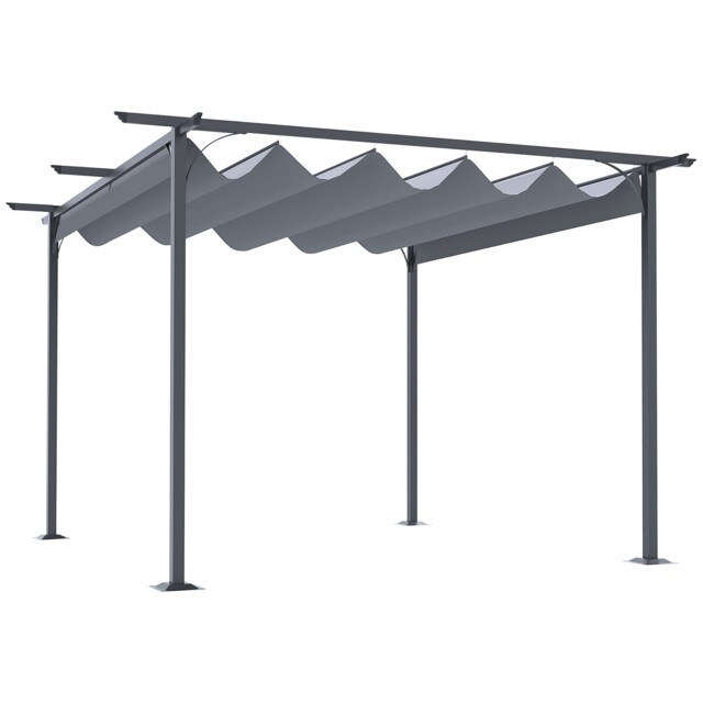 Outsunny 3.5x3.5m Pergola Metal Gazebo Backyard Porch Awning