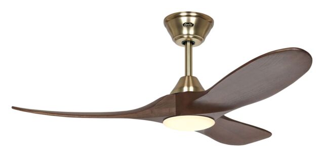 "Dc Ceiling Fan Led Light Dimmer Eco Genuino 48"" Brass Walnut Remote 6"
