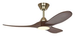 "Dc Ceiling Fan Led Light Dimmer Eco Genuino 48"" Brass Walnut Remote 6"