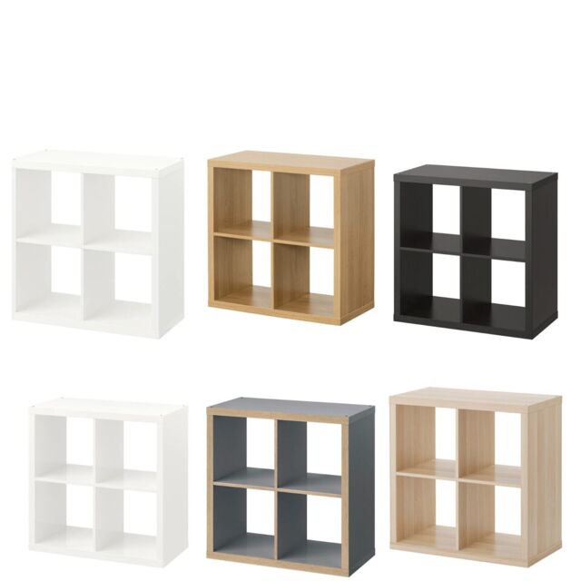 Ikea Kallax White Stained Oak Effect Shelving Unit Bookcase Display