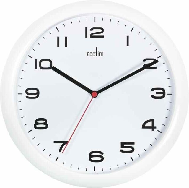 Acctim - Aylesbury 25.5cm Quartz Movement Analogue Wall Clock - White