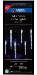 24 Chaser Icicles With 72 Blue Leds - Premier