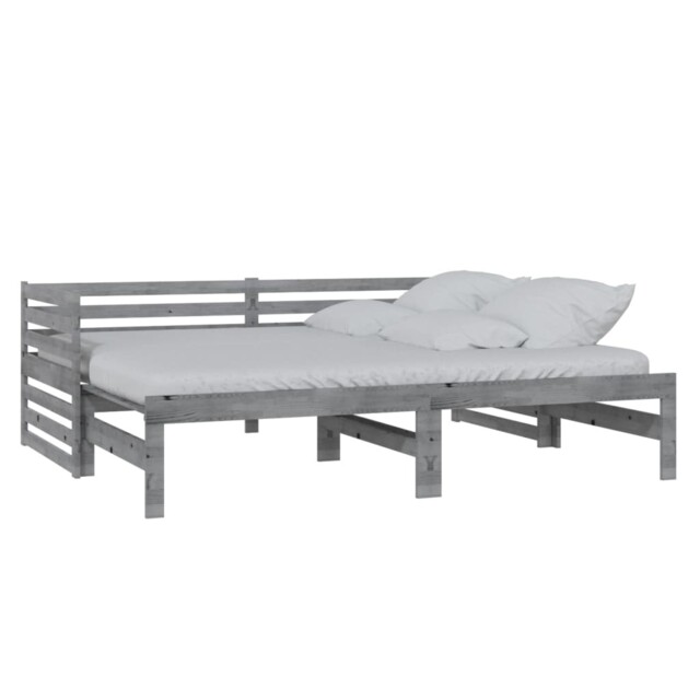 Solid Pinewood Pull-out Day Bed Wooden Sleepover Sofa Bed Multi