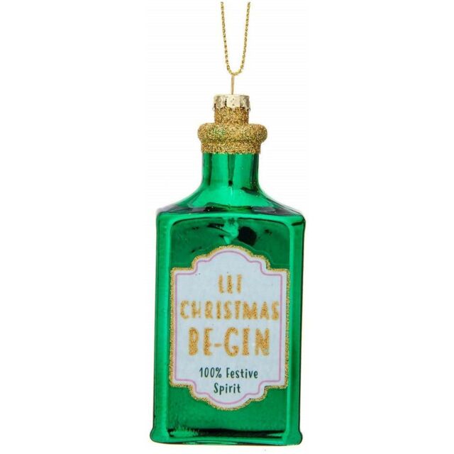 Christmas Tree Ornament Gin Bottle Novelty Festive Xmas Hanging