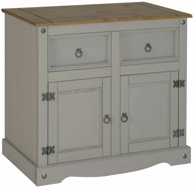 Corona Solid Pine Furniture Grey Wax Tv Sideboard Bookcase Coffee