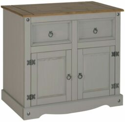 Corona Solid Pine Furniture Grey Wax Tv Sideboard Bookcase Coffee