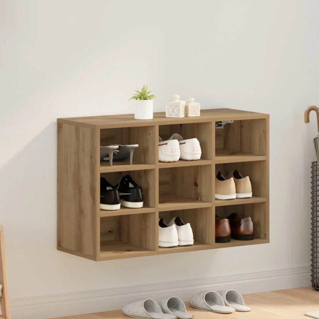 Shoe Cabinet Artisan Oak 77.5 X 30 X 51 Cm Engineered Wood Vidaxl