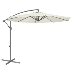Dellonda Ø3m Banana Parasol/umbrella For Garden Patio Cream Canopy -