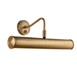 Wall Light Brass Turner Picture Antique 355mm Endon Pl350-e14-swan