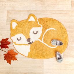 Woodland Fox Rug - 100% Cotton - Nursery And Child's Bedroom