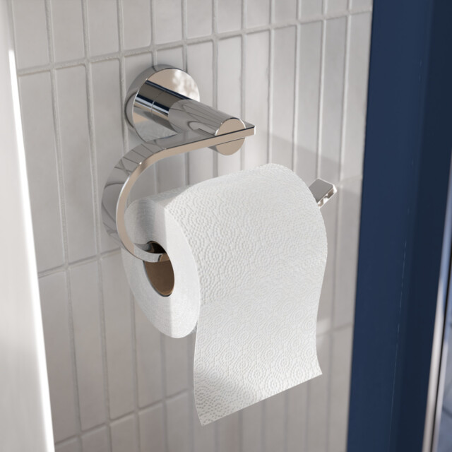 Croydex Flexi-fix Toilet Roll Holder Chrome, Modern Bathroom