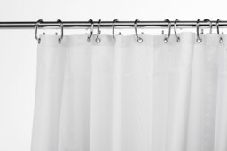 White Textile Shower Curtain Water Repellent Weighted Hem 1800 X