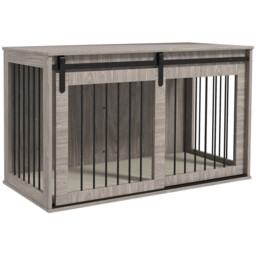 Pawhut Dog Crate Furniture With Removable Cushion For Xl Dogs - Brown