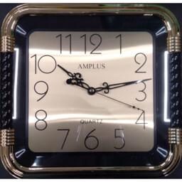 "Wall Clock 11"" Square Gold Finish Elegant Easy-read Bold Numbers"