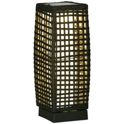 Outsunny Outdoor Rattan Solar Lantern Wtih Auto On/off Solar Powered
