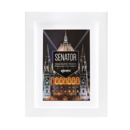 "Kenro Senator White Photo Frame With White Mat Wood 6x4"" - 50x70cm"