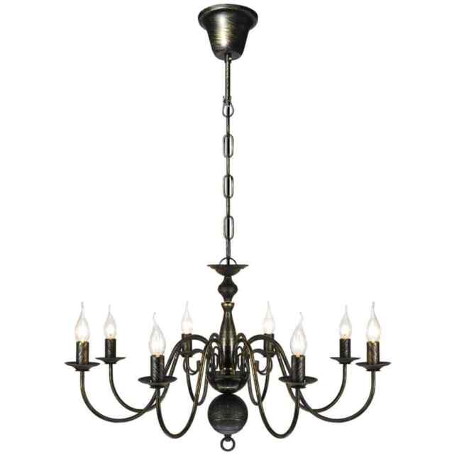Antique Black Metal Chandelier 8 X E14 Bulbs Vidaxl