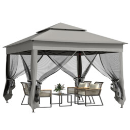 Outsunny Garden Folding Tent Heavy Duty Pop Up Gazebo For Party Dark