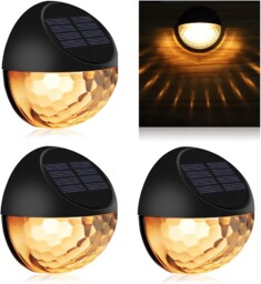 Kmashi Solar Fence Lights 4 Pack Warm White Ip65 Waterproof Garden