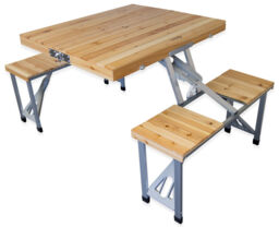 Andes Wooden Folding Portable Camping/picnic Outdoor Table & Stool
