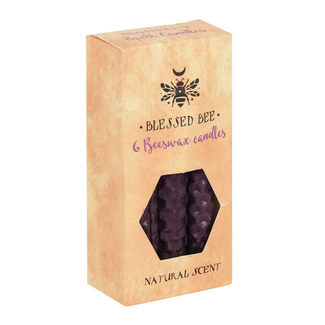 Set Of 6 Purple Beeswax Spell Candles