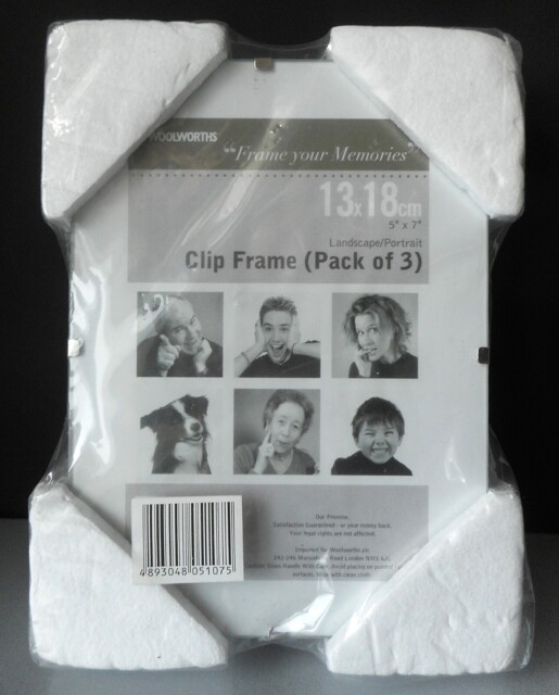 "Woolworths 2004 Pack Of Three 5 X 7"" Glass Fronted Photo Frames/clip"