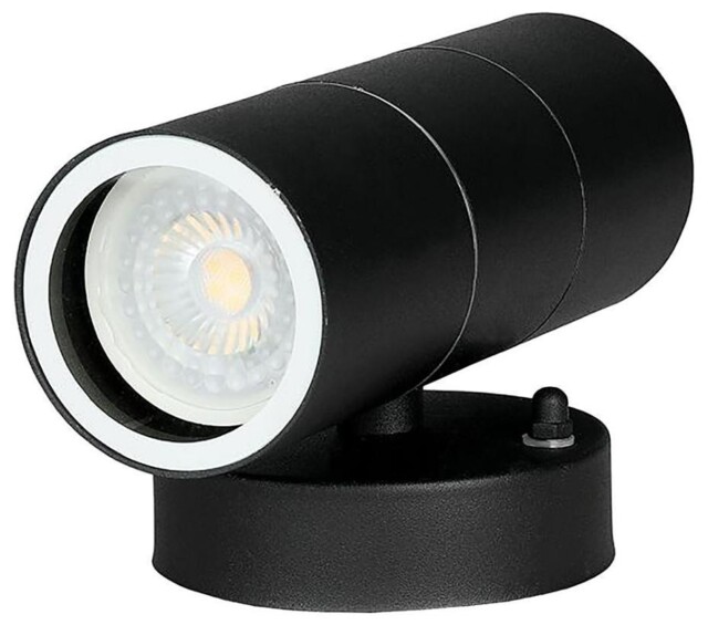 2 Way Up And Down Wall Light, Ip44, Matt Black - Vt-7622