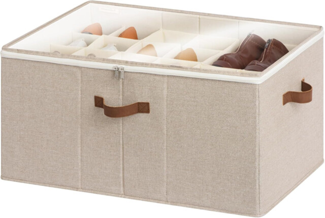 Shoe Organiser, Extra Large Fabric Shoe Storage Box Fits Up To 24