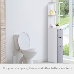 Homcom Tall Bathroom Cabinet, Freestanding Bathroom Storage Cabinet