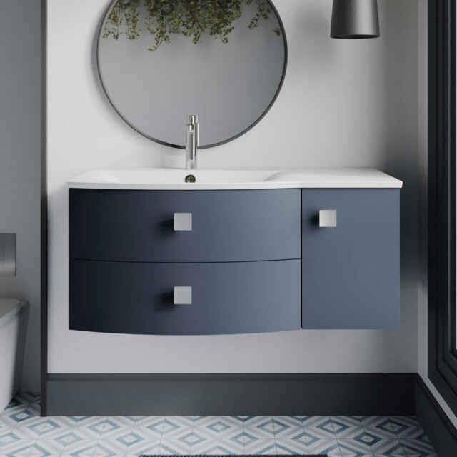 Hudson Reed Sarenna Lh Wall Hung Vanity Unit And Basin 1000mm Mineral