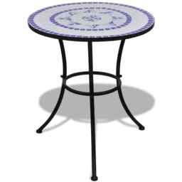 Bistro Table Blue And White 60 Cm Mosaic Vidaxl