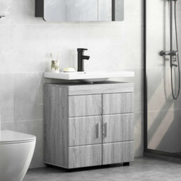 Bathroom Basin Cabinet Tulum Grey Sonoma 60 X 34 X 63 Cm Vidaxl