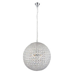Endon Miley Large Clear Crystal Glass & Chrome Finish Pendant Ceiling