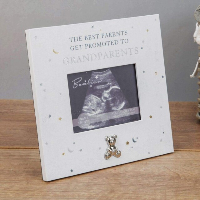 4x3ft Bambino Grandparents Ultrasound Scan Photo Frame White Vintage