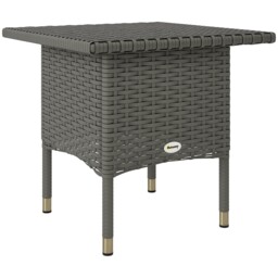 Outsunny Pe Rattan Outdoor Coffee Table, Easy Match Rattan Side Table,