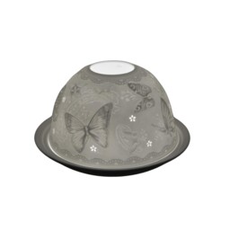 Butterflies Porcelain Tealight Holder Dome - Candle Holder Projecting