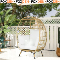 Rattan Egg Chair Outdoor Wicker Teardrop Chair With Cushions For