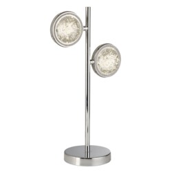 2 Bulbs Chrome Base And Bubble Glass Bedside Desk Living Room Table