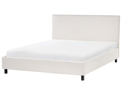 Fabric Eu King Size Bed Beige Sennez
