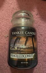 Yankee Large Jar 22oz Black Coconut, Rare Retired
