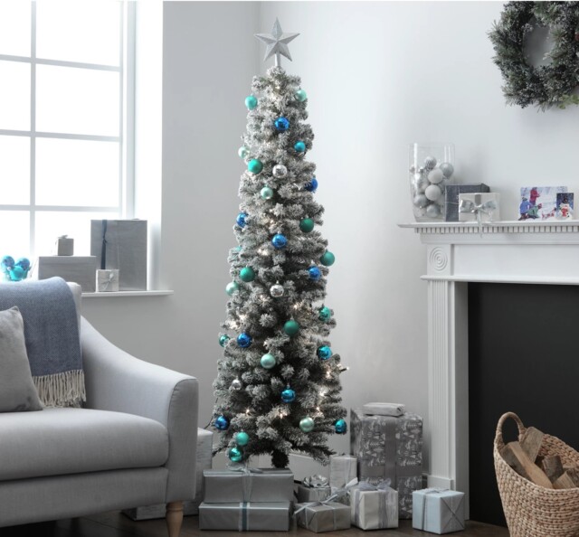 Habitat 6ft Snow Tipped Pencil Slim Christmas Tree - Green
