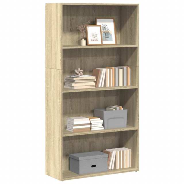 Bookcase Sonoma Oak 80x30x152 Cm Engineered Wood Vidaxl