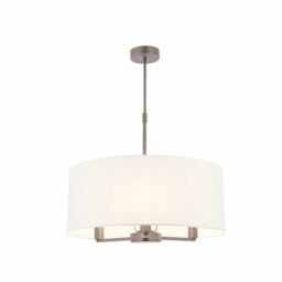 Endon Daley 3 X 40w E14 Pendant Ceiling Matt Nickel & Vintage White