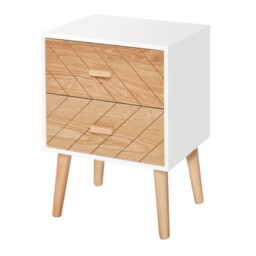 Homcom Bedside Table 2 Drawers Side Cabinet Wooden Storage Chest
