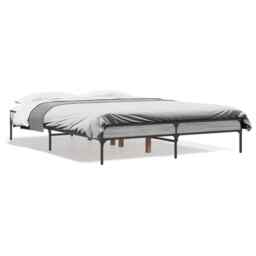 Bed Frame Grey Sonoma 120x200 Cm Engineered Wood And Metal Vidaxl