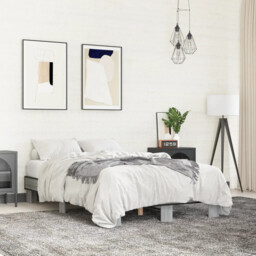 Bed Frame Grey Sonoma 120x200 Cm Engineered Wood & Metal, Plywood