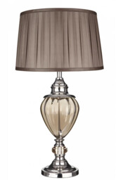 Table Light Silver Greyson Lamp Brown Chrome Searchlight 3721am